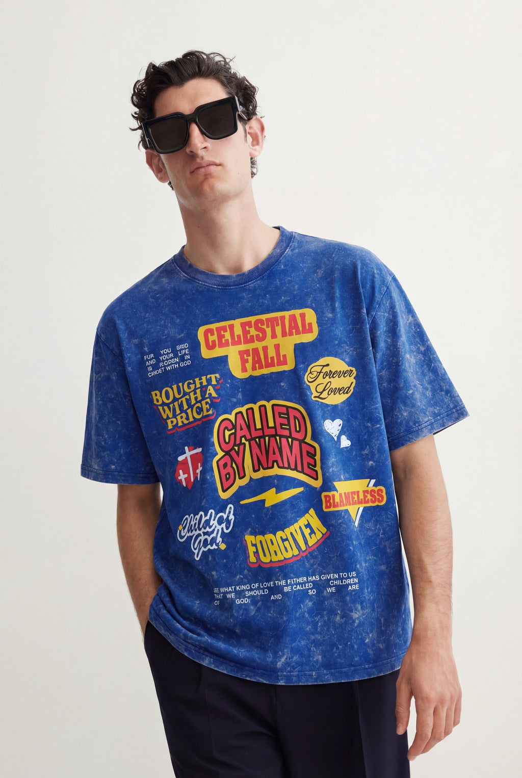 Celestial Fall Blue Oversized Tshirt