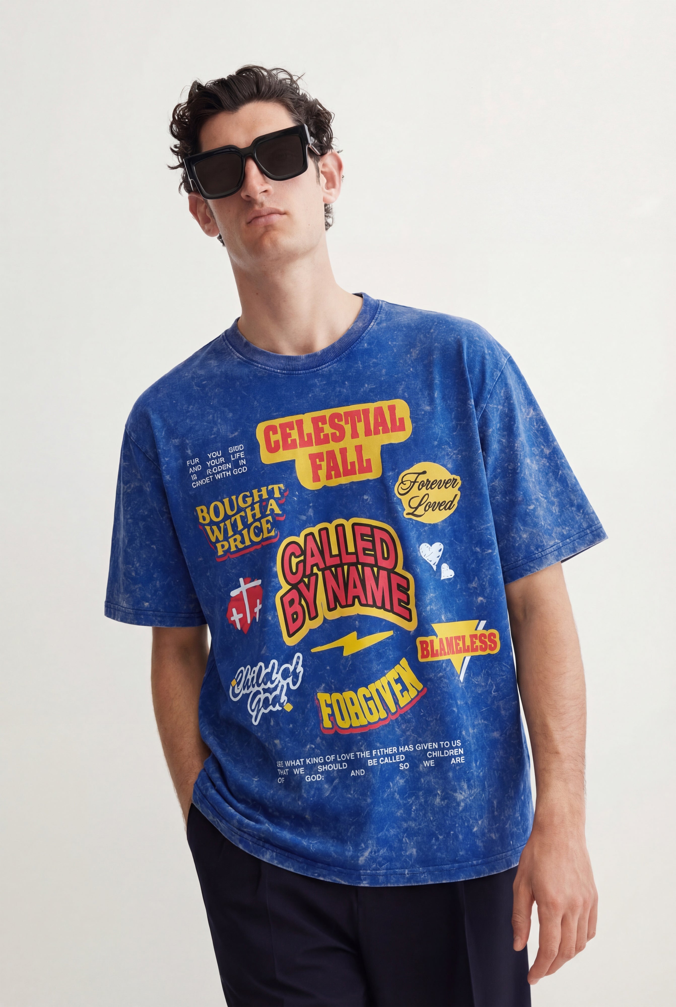 Celestial Fall Blue Oversized Tshirt