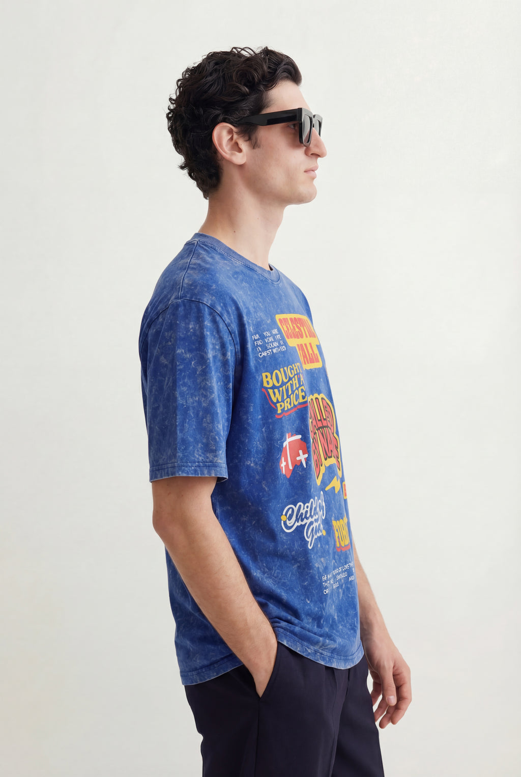 Celestial Fall Blue Oversized Tshirt