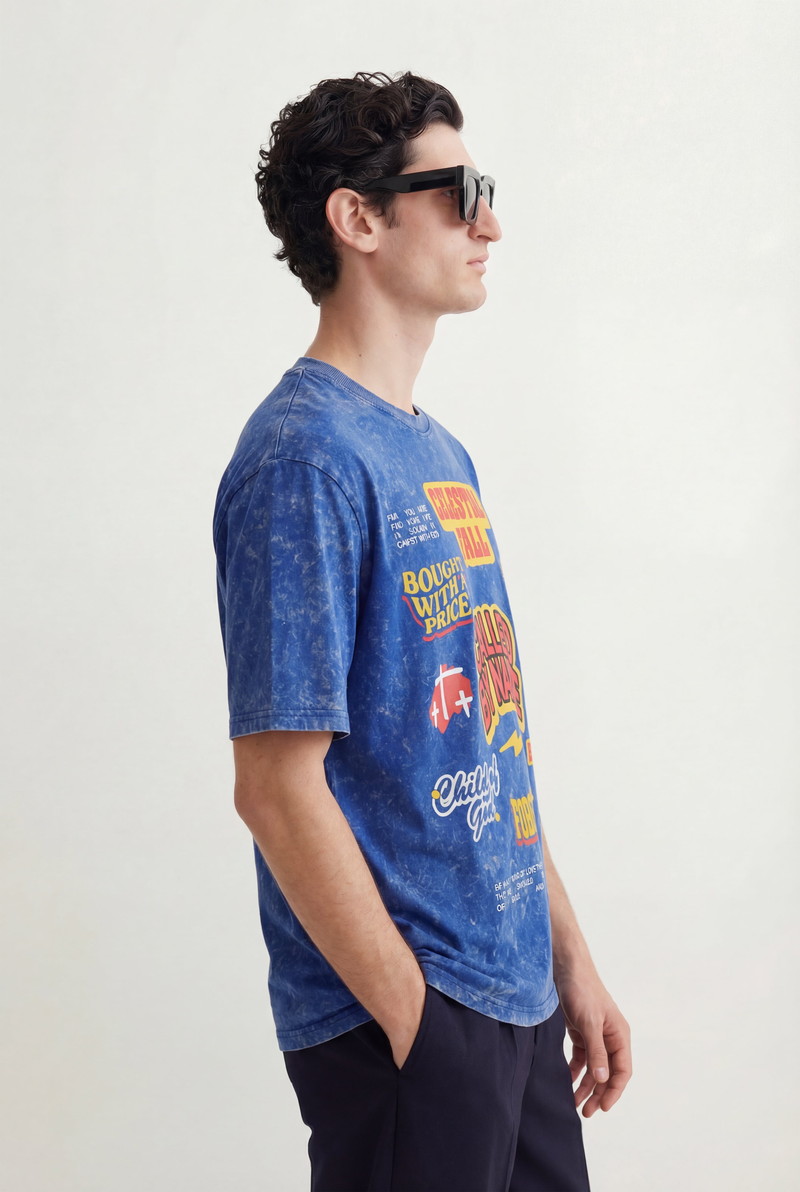 Celestial Fall Blue Oversized Tshirt