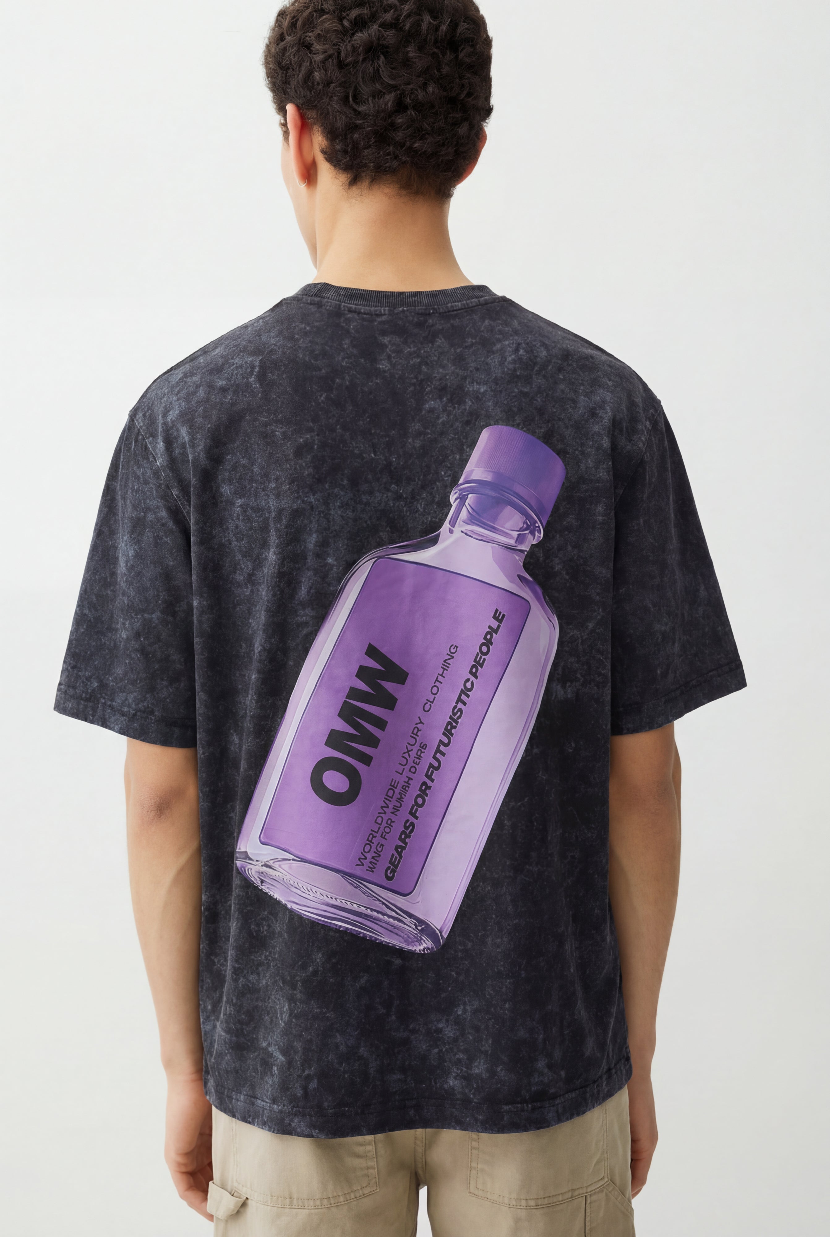 OMW Luxury Bottle Black Oversized Tshirt